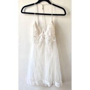 La Perla White Silk, Lace, Tulle Bridal Lingerie Dress Size Large